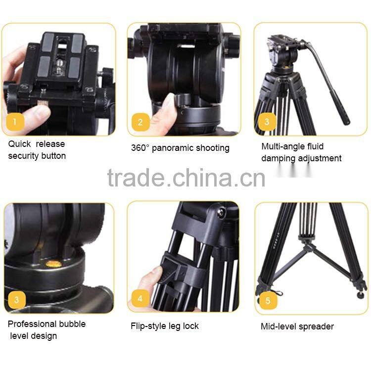 compact aluminum portable traveling tripod for camcorder VT-2500