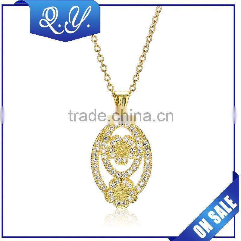 Hot selling fashion zircon diamond pendant necklace crown chain necklace jewelry