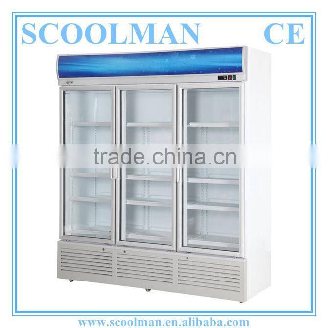 Store and Mall Transparent Glass Display Fridge
