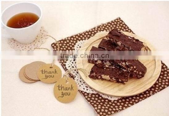 100Pcs/lot 4x4CM Thank You Brown DIY Scrapbooking Kraft Paper Hang Tag Favor Gift Packaging Labels With Jute Twines