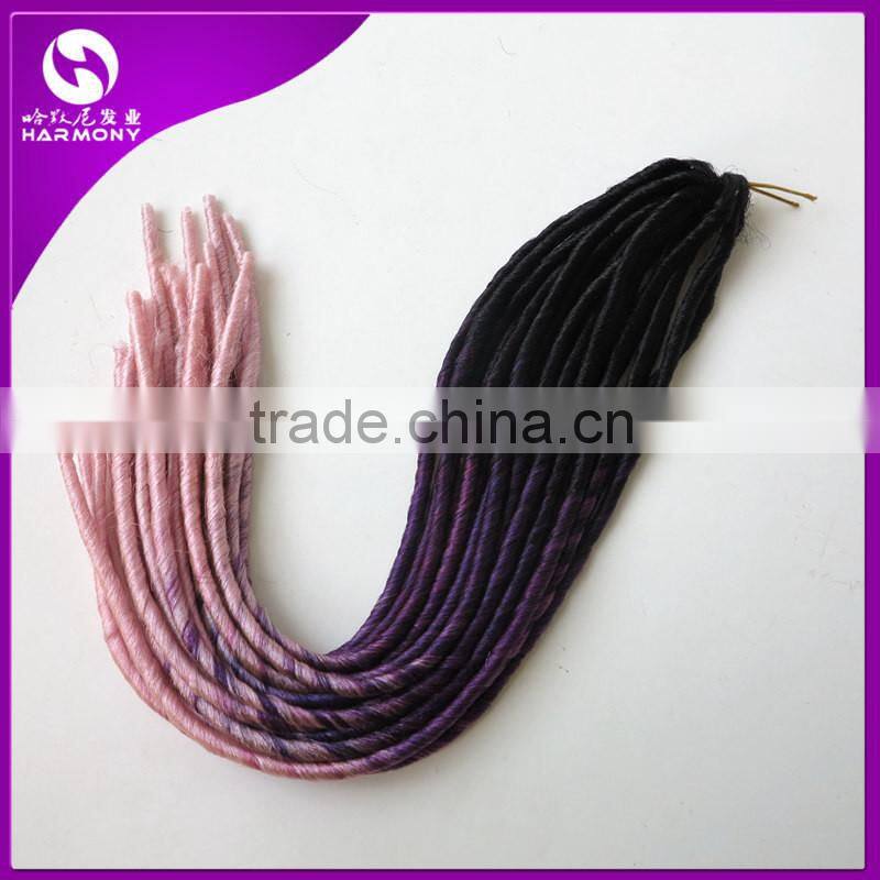 HARMONY NEW ARRIVE 20" 95g synthetic soft dreadlocks braids in ombre color pre crochect Ombre Faux Locs Braid Hair Extensions