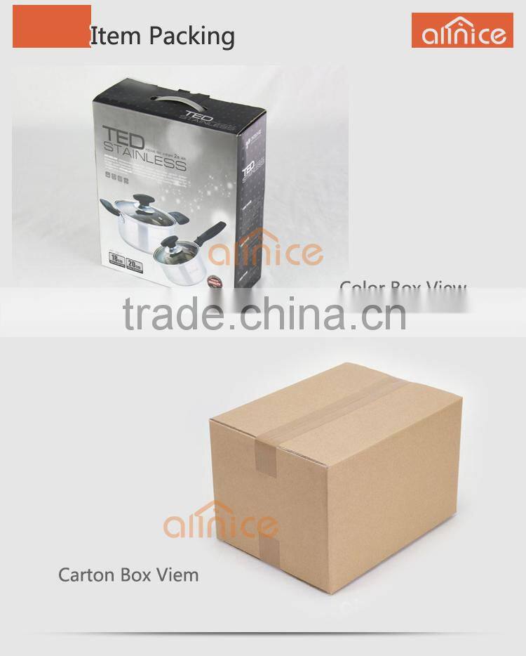 Made in China Stainless steel 5pcs Colored round shape cookware pot set