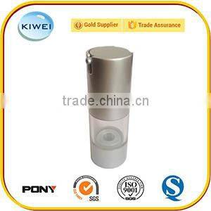 Airless Pump Bottles Clear Body Black Gloss Cap 15ml, 0.5oz