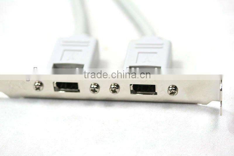 USB panel mout cable with bracket, dp 2.0mm/2.54mm 2*5P housing