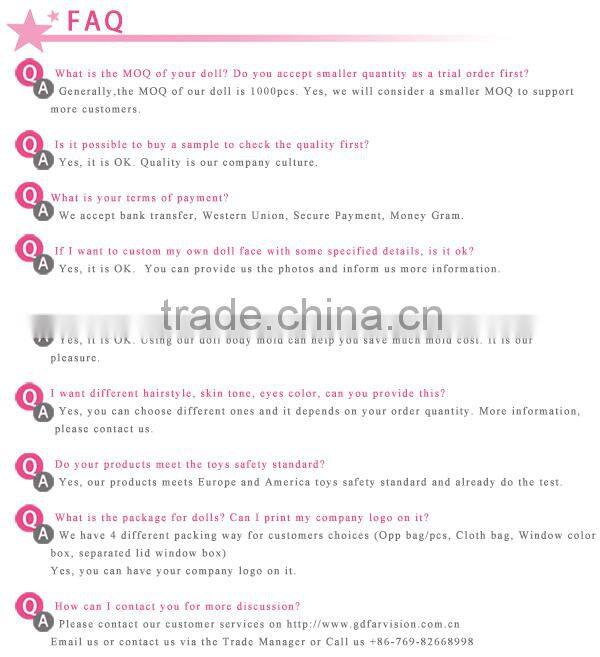 factory handmade 18 inch fashion vinyl dolls