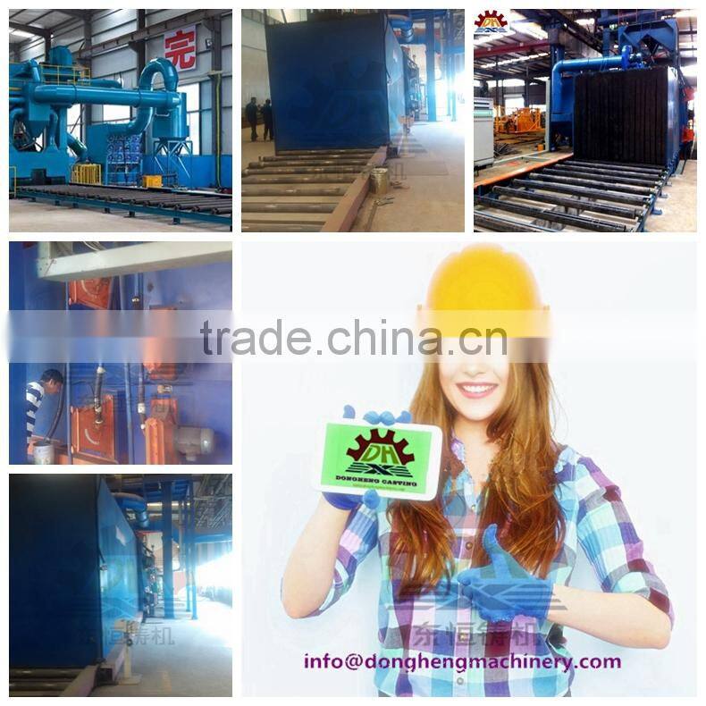 H I shape beam roller get though shot blasting machine export to Chile