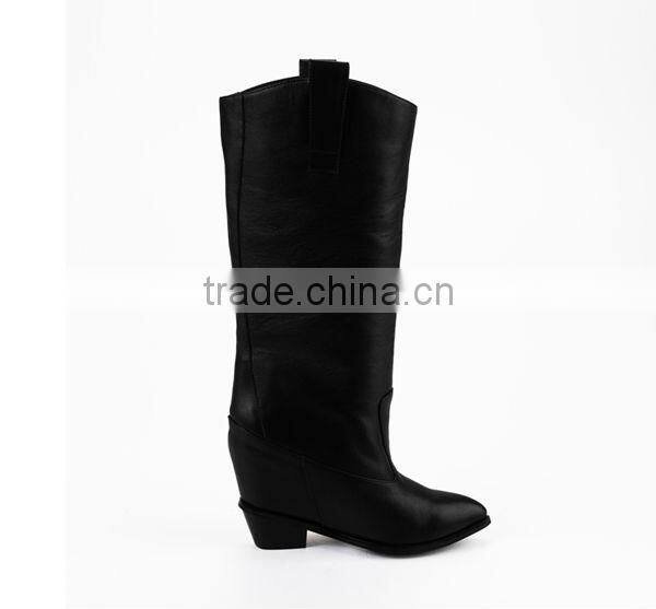 top-quality real leather black women over knee boots