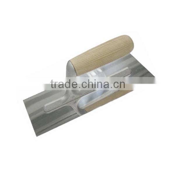 240*100mm Stainless Steel blade Plastering Trowel with Stripes Banana Wooden Handle construction concrete hand tool