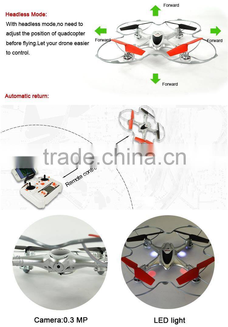 Hot new product wifi rc quadcopter fpv headless mode toys with built-in camera.