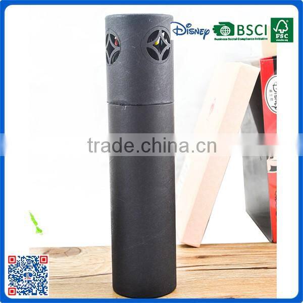 2016 Wholesale slap-up 7 inch black wood 24 color pencil into paper tube with sharpener for gift
