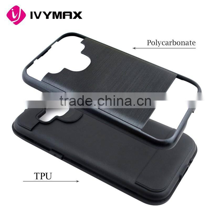 IVYMAX Promotion Tough Dual Layer Cover with Brushed Metal Finish for samsung G360 Core Prime/Galaxy Prevail LTE phone case