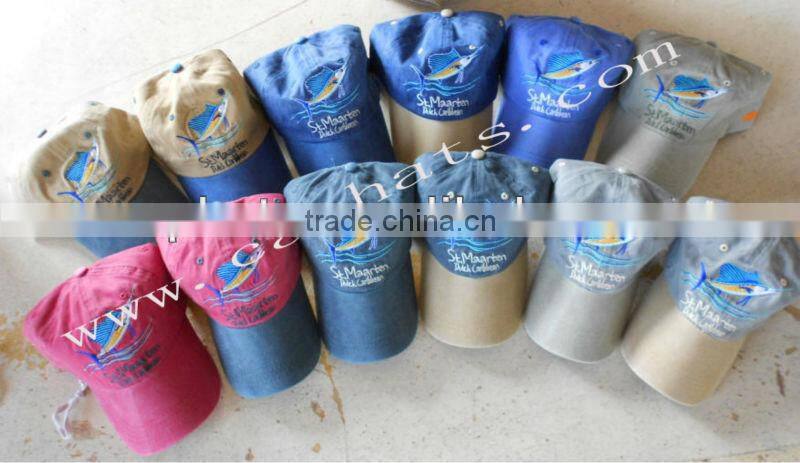 2015 New Fashion unisex Custom Embroidery jeans cow vintga applique baseball hats