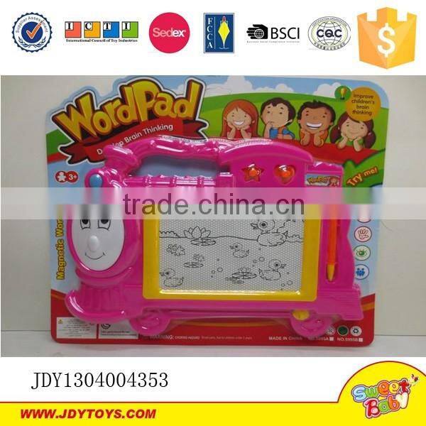 Vehicle type erasable magnetic writing drawing board for kids