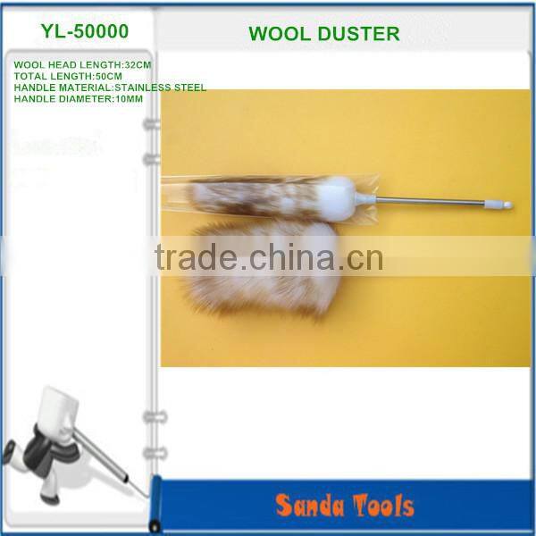 house cobweb cleaning lambwool duster with stainless steel handle