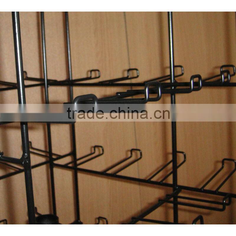 four sides spinning floor hook display from direct factory