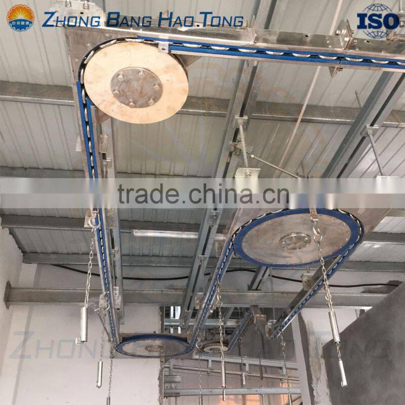 shackling and bleeding conveyor for sheep goat slaughterhouse plant