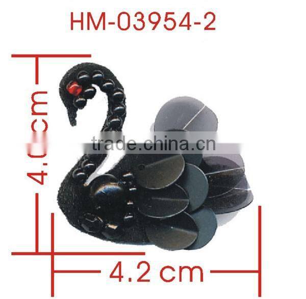 Handmade Bead Black Swan Decorative Flower For Dresses Gift Crafts