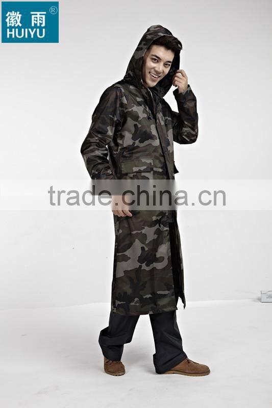 OEM factory 100% polyester or oxford raincoat army rain poncho military outdoor workplace bicycle motorcycle raincoat