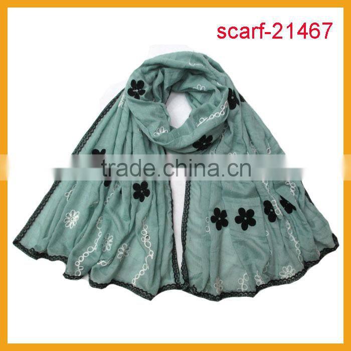 latest lady fashion scarf paisley embroidery scarf
