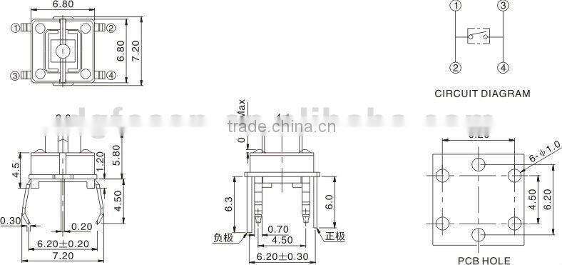 push button switch with led TS-2001