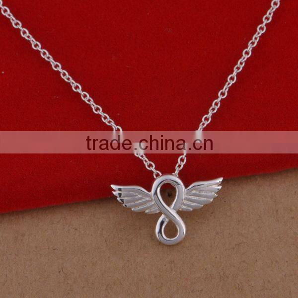 mens silver necklace cheap angel 925 wing pendant