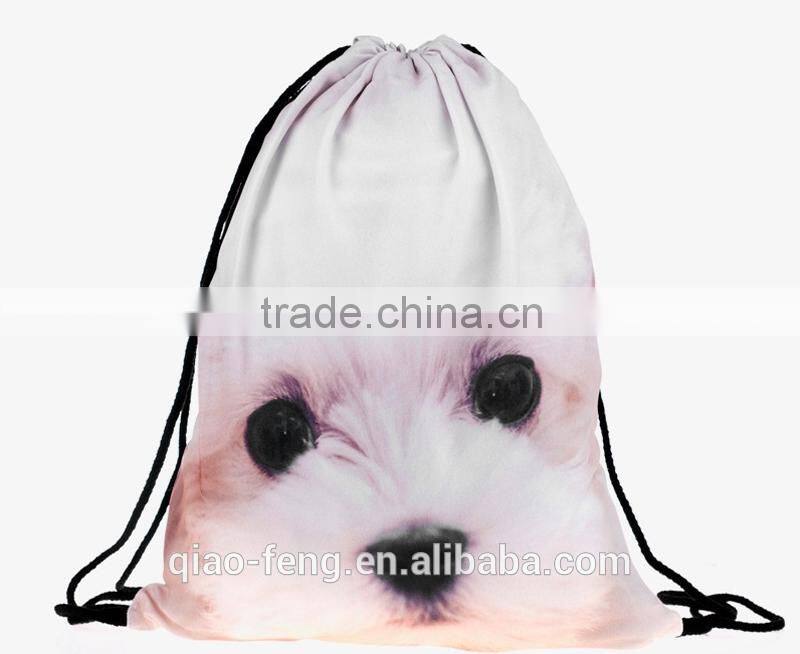 animal tiger drawstring bag/high quality newsboy bag