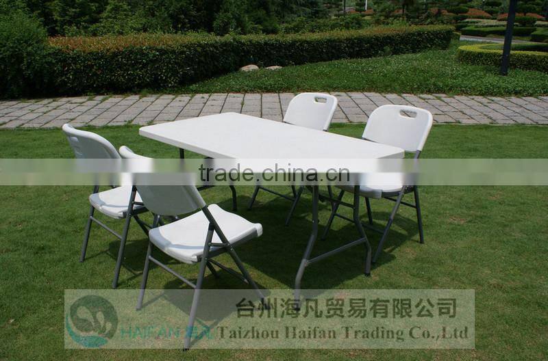 durable 152cm plastic folding dining table and chair for restaurant/high quality adjustable plastic dining table
