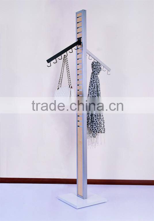 Floor Standing Maple MDF Slatwall Scarf Shop Display Rack