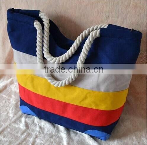 Rainbow bar splicing fashion leisure handbag