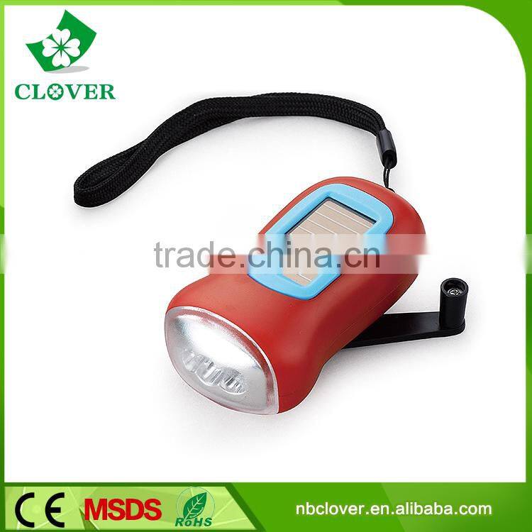 New design ABS material dynamo 3 LED mini hand crank flashlight