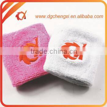 2015 Embroidery Sport promotion Cotton Custom Wristband /Sweatband
