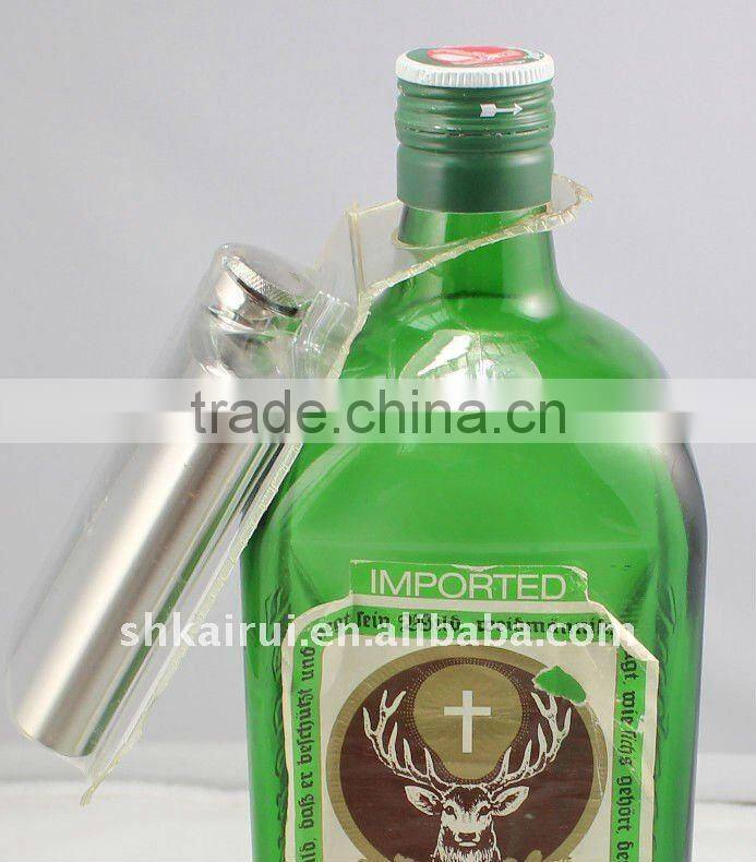 round stainless steel hip flask