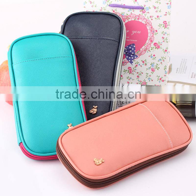 Candy Color Pencil CasePortable Multifunction Solid Color Pencil Box Pouch Fashion Pencil Bag Free Shipping