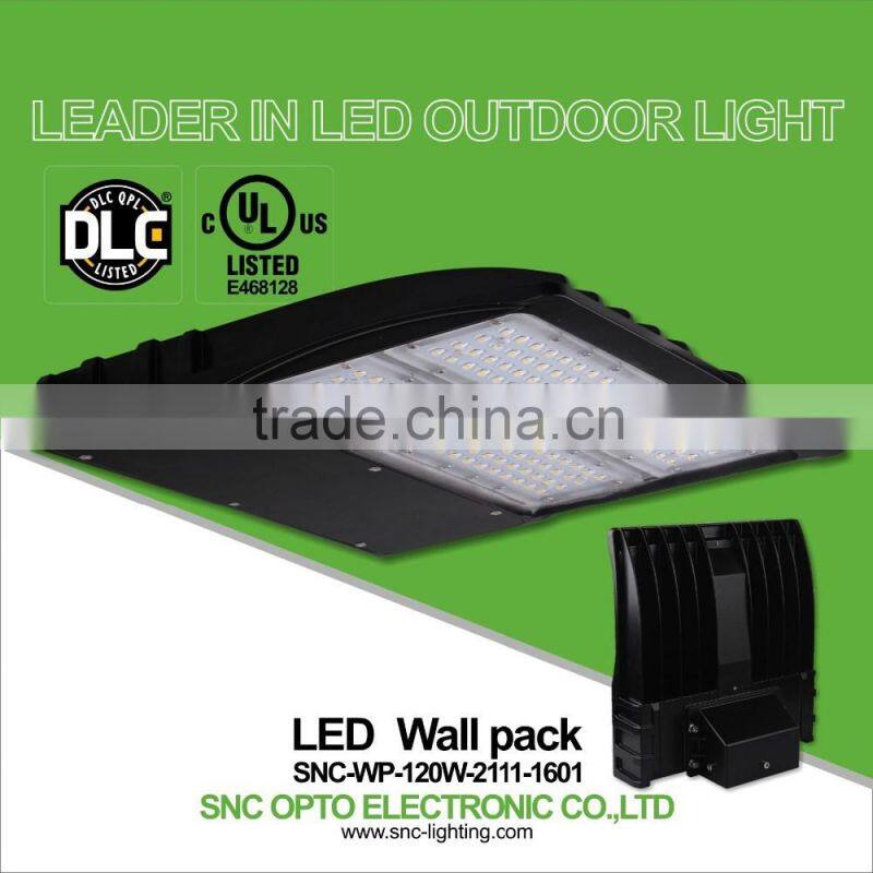 Factory direct 120w UL DLC module led wall pack with high lumen efficiency for parking lot or building