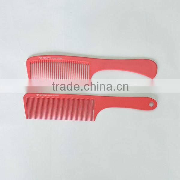 carbon plastic flat hair cutting comb red new
