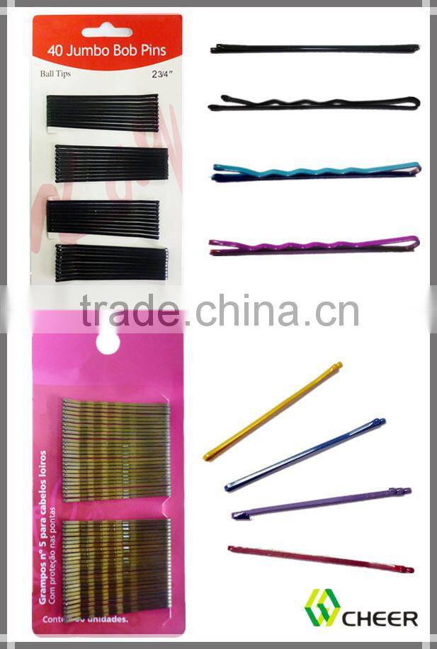 colourful plain metal hair pins