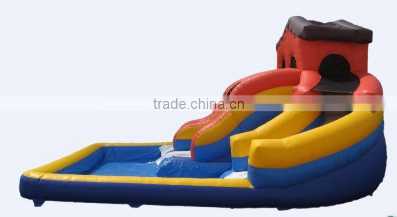 7mWx5.5mDx4mH inflatable water slide with pool inflatable water park with twin double slides with pool