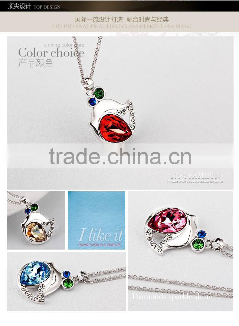 OUXI 2015 lovely chicken crystal necklace wholesale 10955