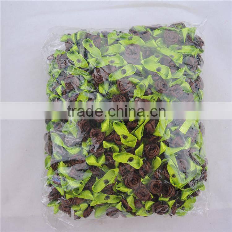 2016 Make Design of Handmade Satin Material Ribbon Lingerie Flowers 500 piece/lot