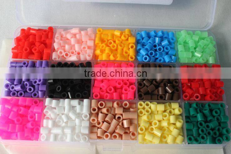 UKENN S-5MM 2025pcs fuse perler beads/box 15 colors with pegboard jewelry making kits for kids