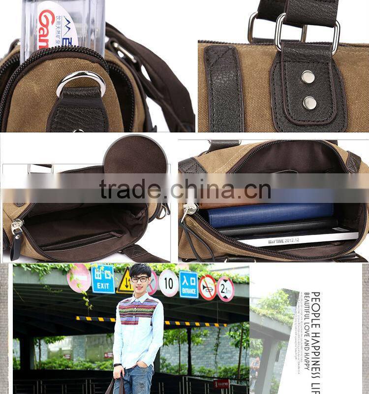 Customized Traveler Big Capacity Casual Canvas Messenger Bag For Men