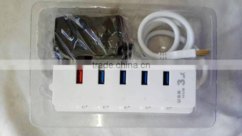 Super Speed usb 3.0 hub, 5 port usb 3.0 hub with individual on/off switches , 4 port USB HUB +1 quick charging port