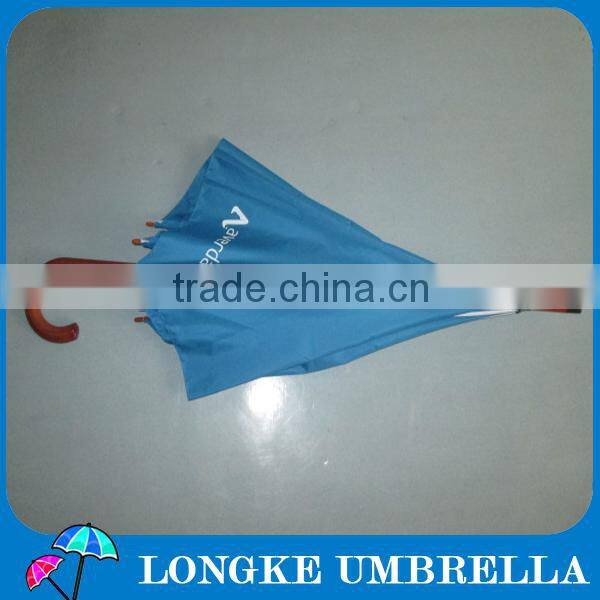 Zhejiang umbrella manufacturer custom design wooden handle umbrella with white border