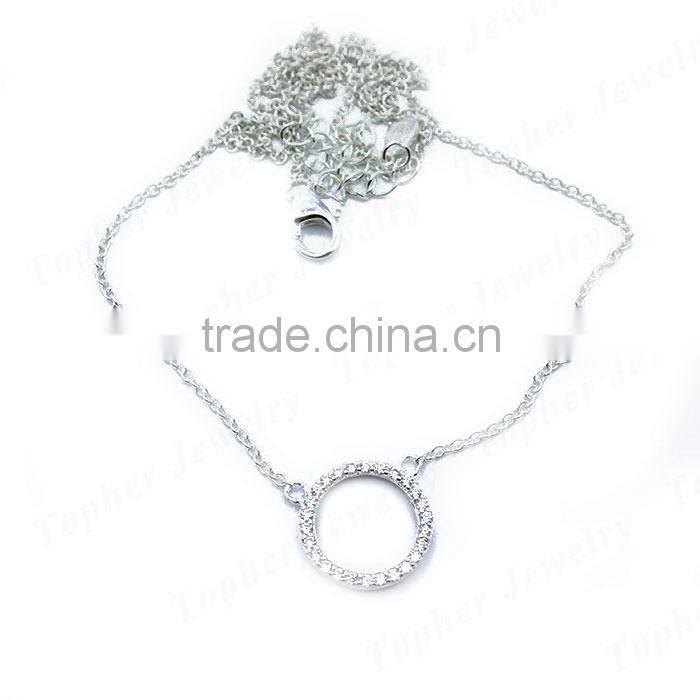 Custom 925 sterling silver micro pave zircon charm necklace