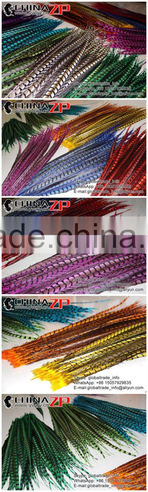 CHINAZP Factory Exporting Wholesale High Quality Dyed Orange Lady Amherst Pheasant Tail Feathers for DIY Decorations