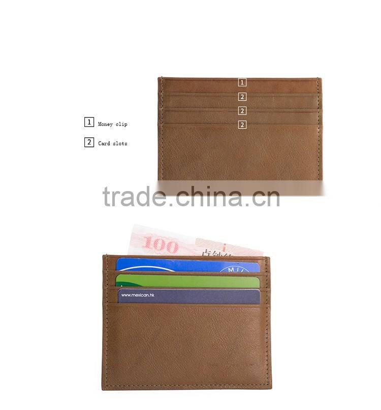 QIALINO Men Slim Gift Wallet Genuine Leather card sleeve case