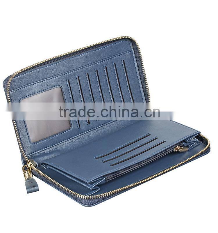 QIALINO RFID Blocking Wallet Luxury Ostrich Leather brand wallet handbag