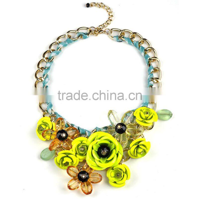 Flower necklace love forever christmas jewelry colored rosary