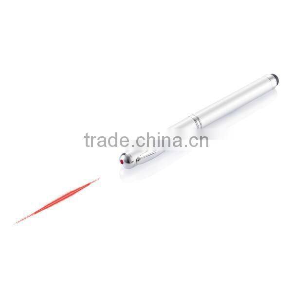 4in1 pen soft stylus touch pen ball pen with LED light and laser for iPhone/iPad