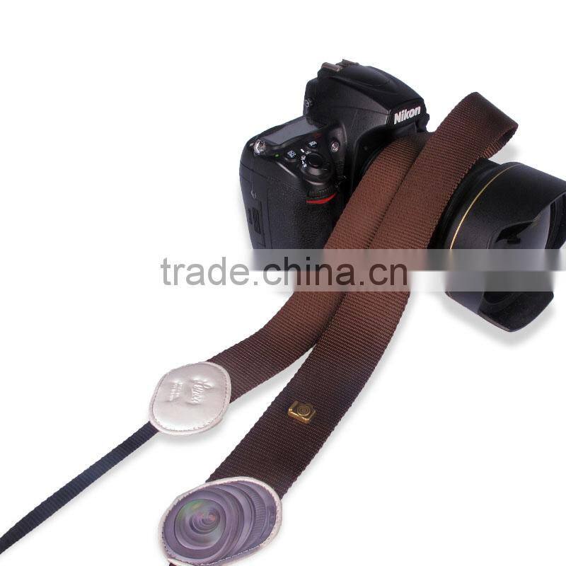 Factory supply LYNCA LM series fashion colorful camera shoulder strap with lens coffea pattern